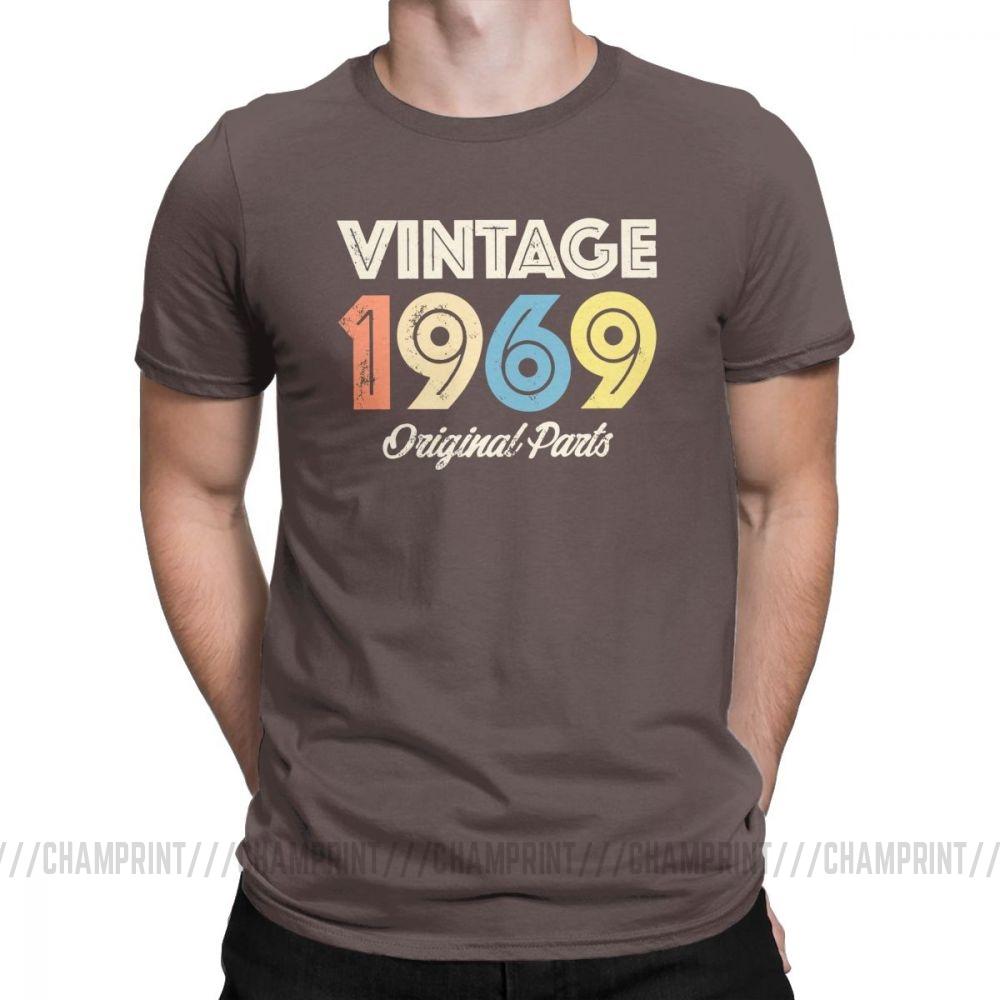 Vintage Retro 1969 Birthday Original Parts 50 Years Old 50Th Birthday Gift T Shirt For Male 3XL