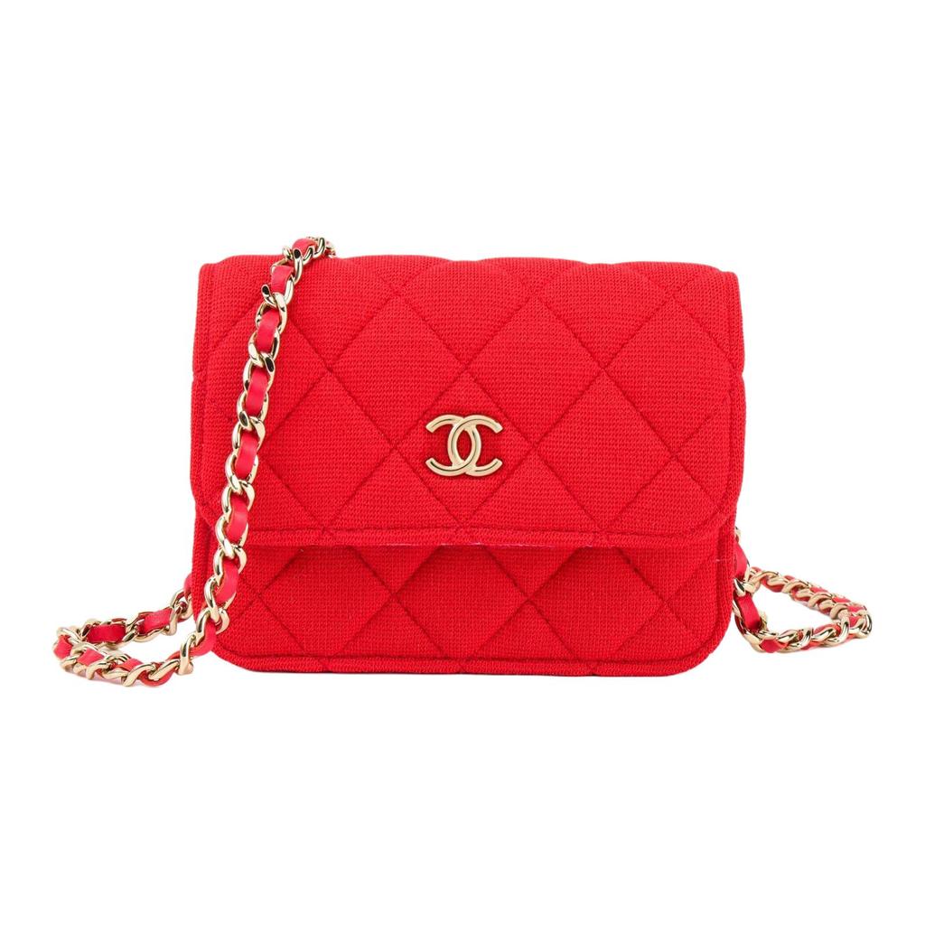 Chanel 23C Kette Leder Gewebt Mini Schultertasche Damen Taschen Rot CD0104-B10061-NL806