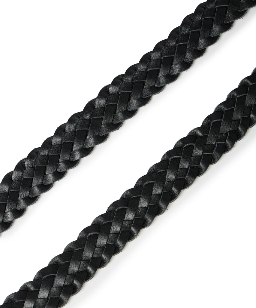 AAKAM 30Mm Braided Western Leather Belt (Black)