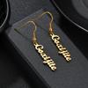 Atoztide Personalized Customized Round Star Name Earring Stainless Steel For Women Girl Fashion Eardrop Birthday Jewelry Gift