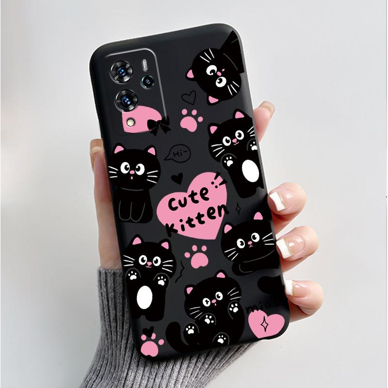 For ZTE V40 Pro 9046 Case Black Jelly Soft Silicone TPU Butterfly Flowers Pattern Phone Casing For ZTE Blade V40 Pro Back Cover