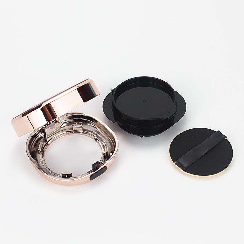 10PCS 15g Square Cushion Compact Rose Gold Plated, Refillable BB Cream Concealer Foundation Case for Makeup Packaging