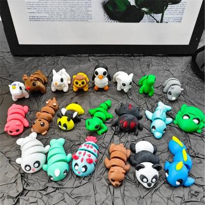 21Pcs Random 3D Printed Cute Small Creative Animal Figures Animal Figurines for Kids Birthday Gifts for Boys Girls Party