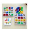 Double Geometric Color Matching Interactive Building Block Board Game For Kids