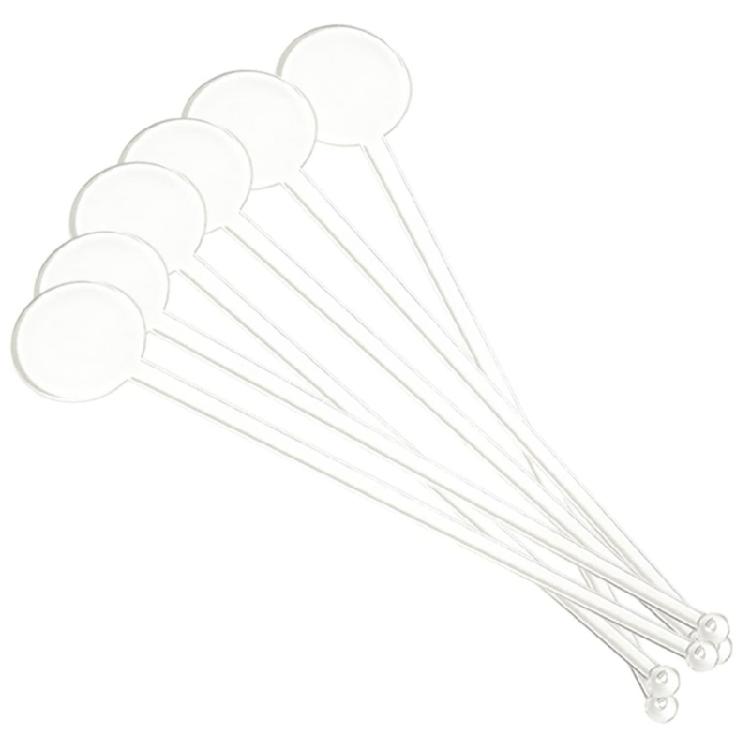 100 Stück Klare Plastik Cocktail Rührstäbchen Runde Spitze Stick für Kaffee und Getränke