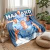 Couverture Thème Erling Haaland Couverture Douce en Flanelle Couverture Pelucheuse Couverture Confortable pour Canapé Lit pour Décoration Intérieure