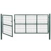 Fence Gate - vidaXL - 350x140 Cm - Steel - Green - Swing