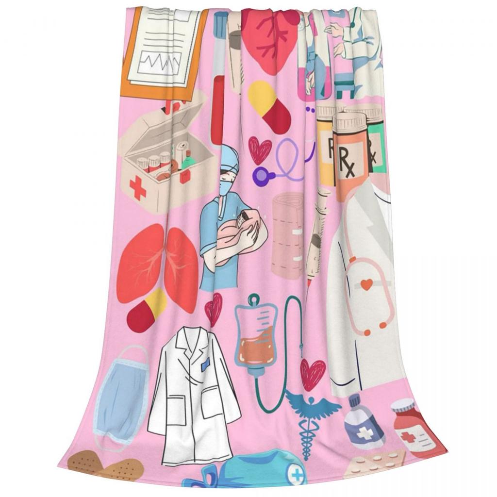 Doctor Nurse Enfermera En Apuros Merch Blanket Soft Warm Flannel Throw Blanket Bedding for Living room Picnic Travel Home Sofa