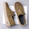 Classic Mens Simple Leather Loafers Non Slip Male Walking Flats Breathable Outdoor Slip On Flats Casual Shoes Driving Sneakers