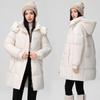 2024 Women's Winter Mid-Length Korean-Style Down Jacket with Detachable Hood