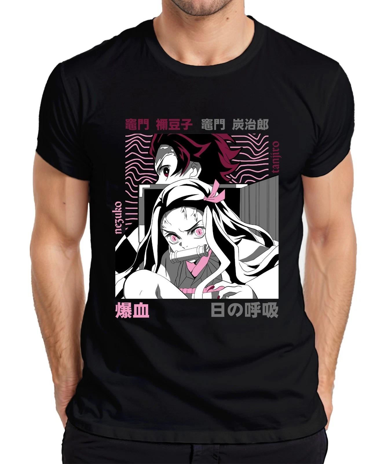 Kimetsu no Yaiba Nezuko Tanjiro Anime Dämonenjäger Japan Y2K Streetwear Pink Her XXXL