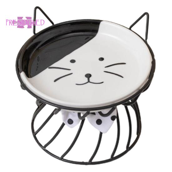 Ciotola per cibo per gatti rialzata, grande capacità, anti-vomito, ciotola in ceramica con staffa - Prodotti per animali domestici