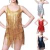 Pailletten Franje Romper, Glanzende Glitter Metallic Jumpsuit Dames, Backless Korte Jurk Disco Verjaardag Latijnse Dans Outfits