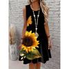Abito estivo senza maniche da donna alla moda con fiori colorati stampa 3D per vacanze al mare mini abiti comodi taglie forti 8XL morbido traspirante abito a gilet