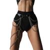 Sexy Leg Chain Thigh Harness Garter Gothic Fashion PU Leather Thigh and Waist Chain Belt for Fashion Enthusiasts