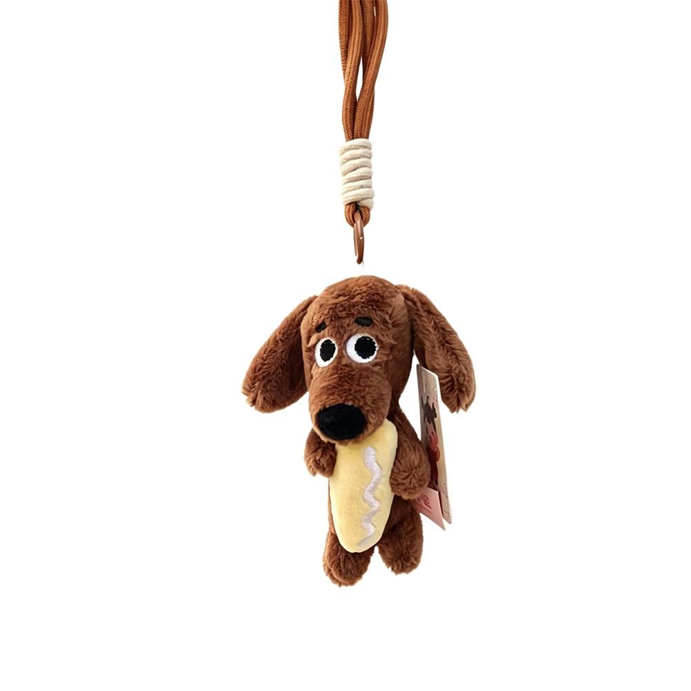 Brown Dachshund Sausage Dog Plush Pendant Plush Material Stuffed Animal Charm Backpack Charm