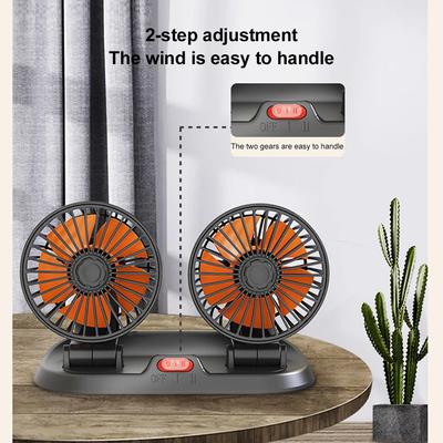 5V 12V 24V Car Fan Cooling Car Fan Dual Head Usb Car Fan 2 Speeds Adjustable Auto Cooler Air Fan Car Accessories Wind Regulation