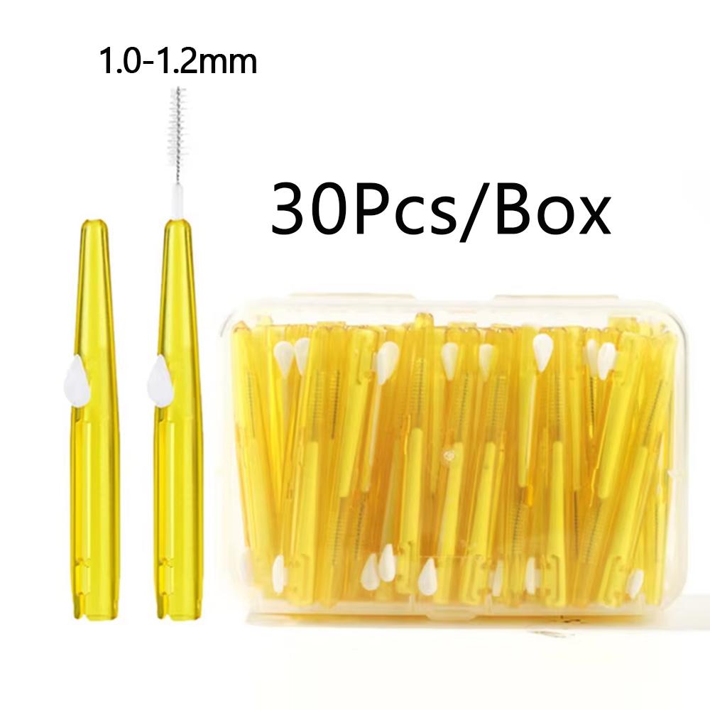 

30/60 шт. Зубочистка Межзубная щетка 0,6 мм-1,5 мм Очистка между зубами Уход за полостью рта Ортодонтическая I-образная зубная нить