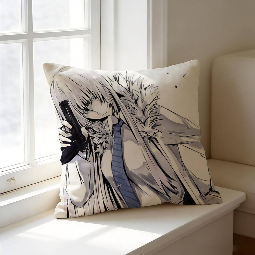 Action Anime J-Jormungand K-Koko Hekmatyar  Square Double-Sided printed Pillow Case Bedroom Bedside Pillow Sofa Cushion Cover