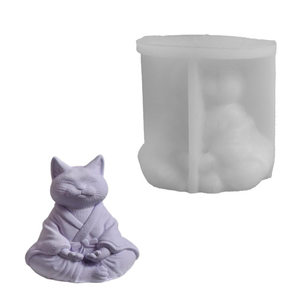 Cats Statue Silicone Candle Molds for Making Candle Soap Home Decoration Fondant Silicone Molds for Chocolate Baking