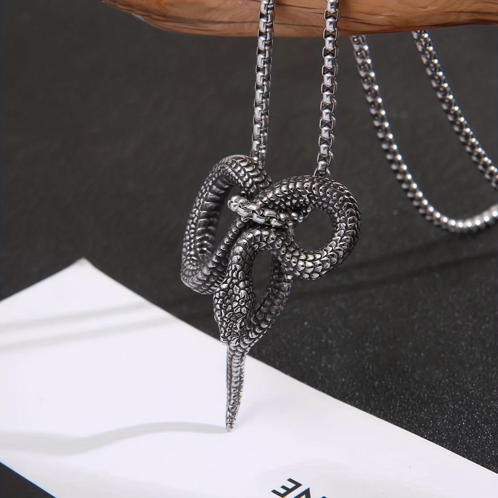Serpentine Necklace - Elegant Silver Tone Chain Jewelry