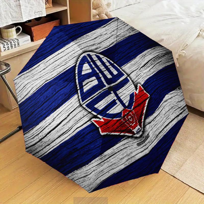 Bolton Wanderers Crest Design Automatic Folding Umbrella - 8-Rib Travel Umbrella with Auto Open/Close & Portable Gifts for Holidays or Birthdays
