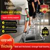 Movable Industrial Household Ladder with Wide Steps & Handrail - 3 or 4 Steps for Outdoor Use