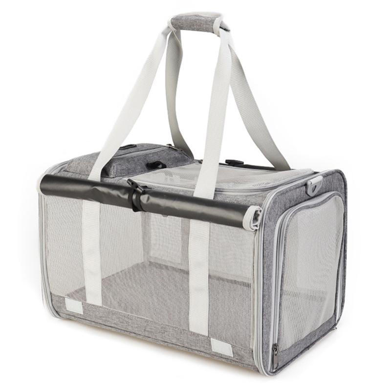 

Cat Carrier Bag Portable Foldable Pet Carrier for Small Cats with Large Opening Breathable Hands Pet Carrying Bag for Travel серый