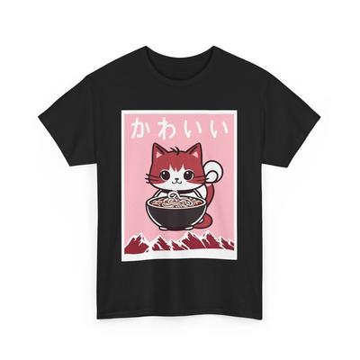 T-shirt Chat Anime, Chat Kawaii Art Japonais Estampe Chaton Drôle