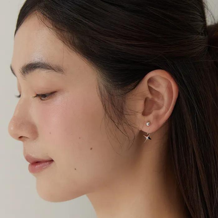 (Silver 925) Falling Star Ear Jacket Earrings EC3037