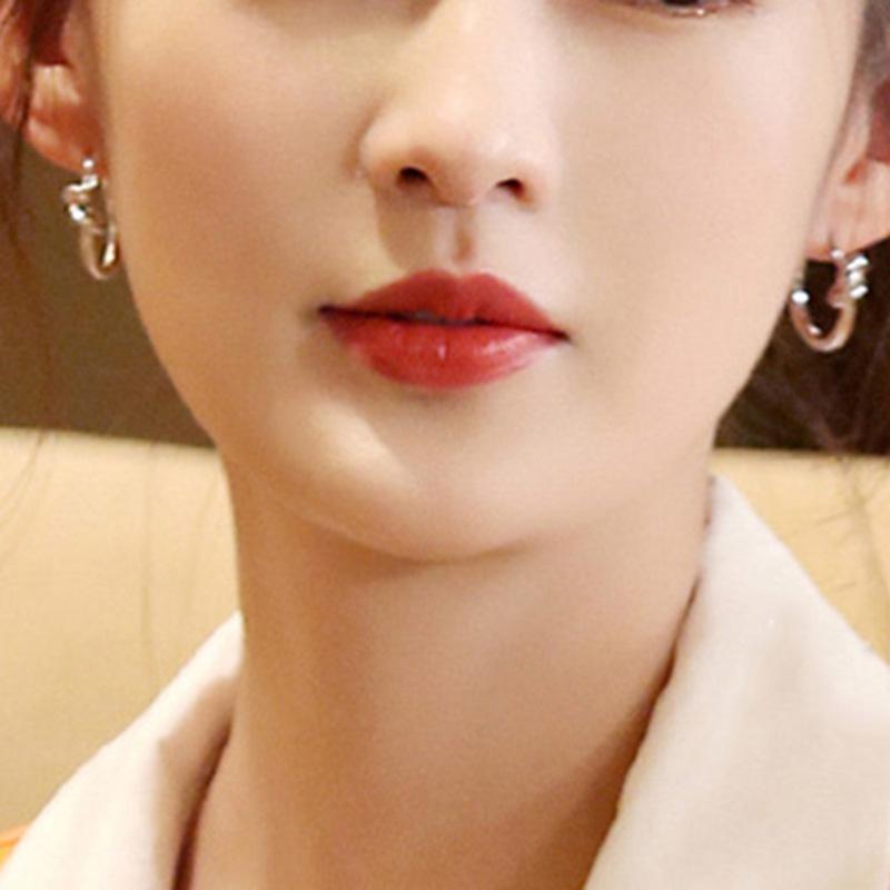 18k Gold Plated 316L Titanium Steel Knot Circle Stud Earrings