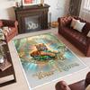 Leopard Theme Crystal Velvet Floor Rug Personalized Custom Name Text Warm Carpet Home Decoration