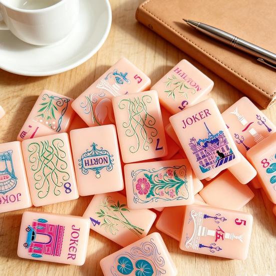 160Pcs American Mahjong Tiles Set 4 Layer Engraved Acrylic Mahjong Tiles Kit Mah Jongg