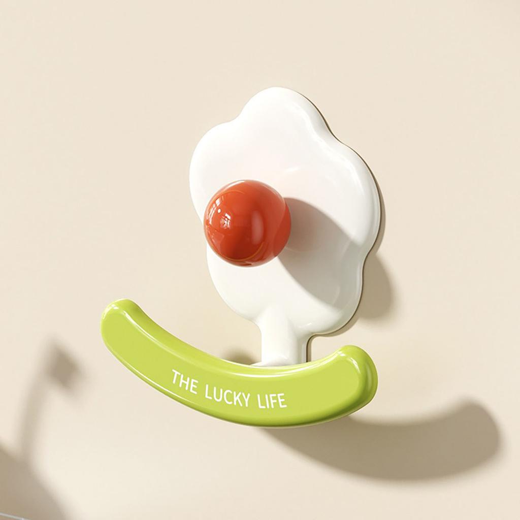 Wall Mounted Flower Hooks Kitchen Bathroom Self-adhesive Hanging Holder Towels Shower Balls Brush Storage Rack