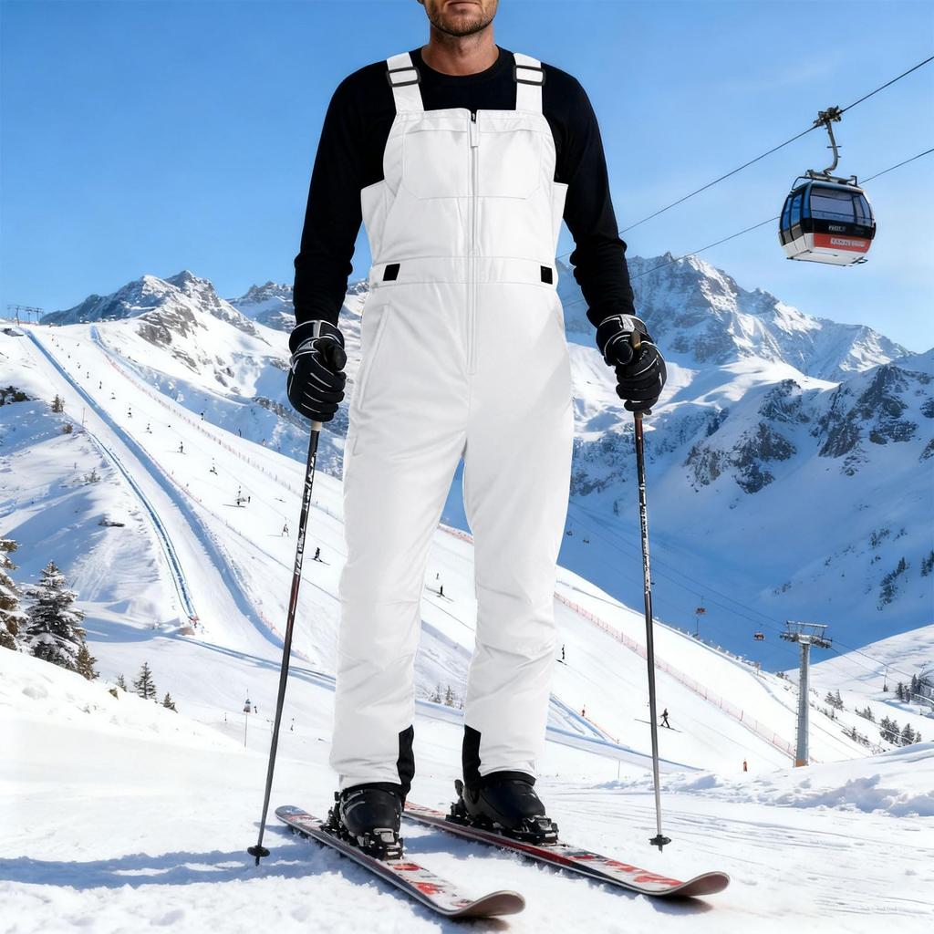 Damen Skihose Gefüttert Ski Latzhose Snowboardhose Verstellbarer Schultergurt Schneeanzug