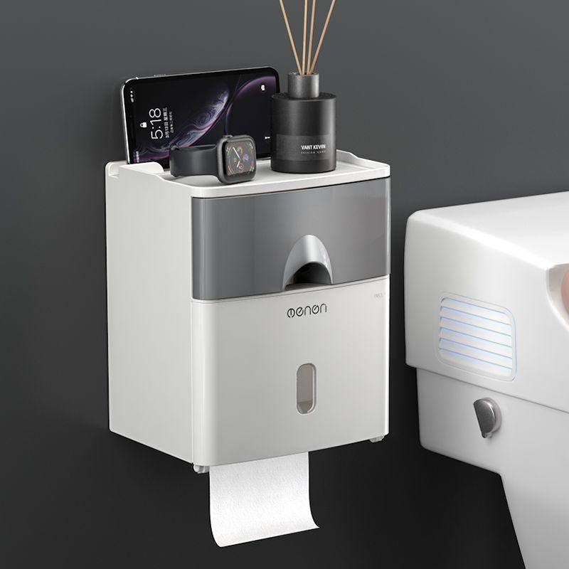 Toilet tissue box waterproof punch-free toilet paper toilet paper rack toilet wall-mounted paper box paper roll