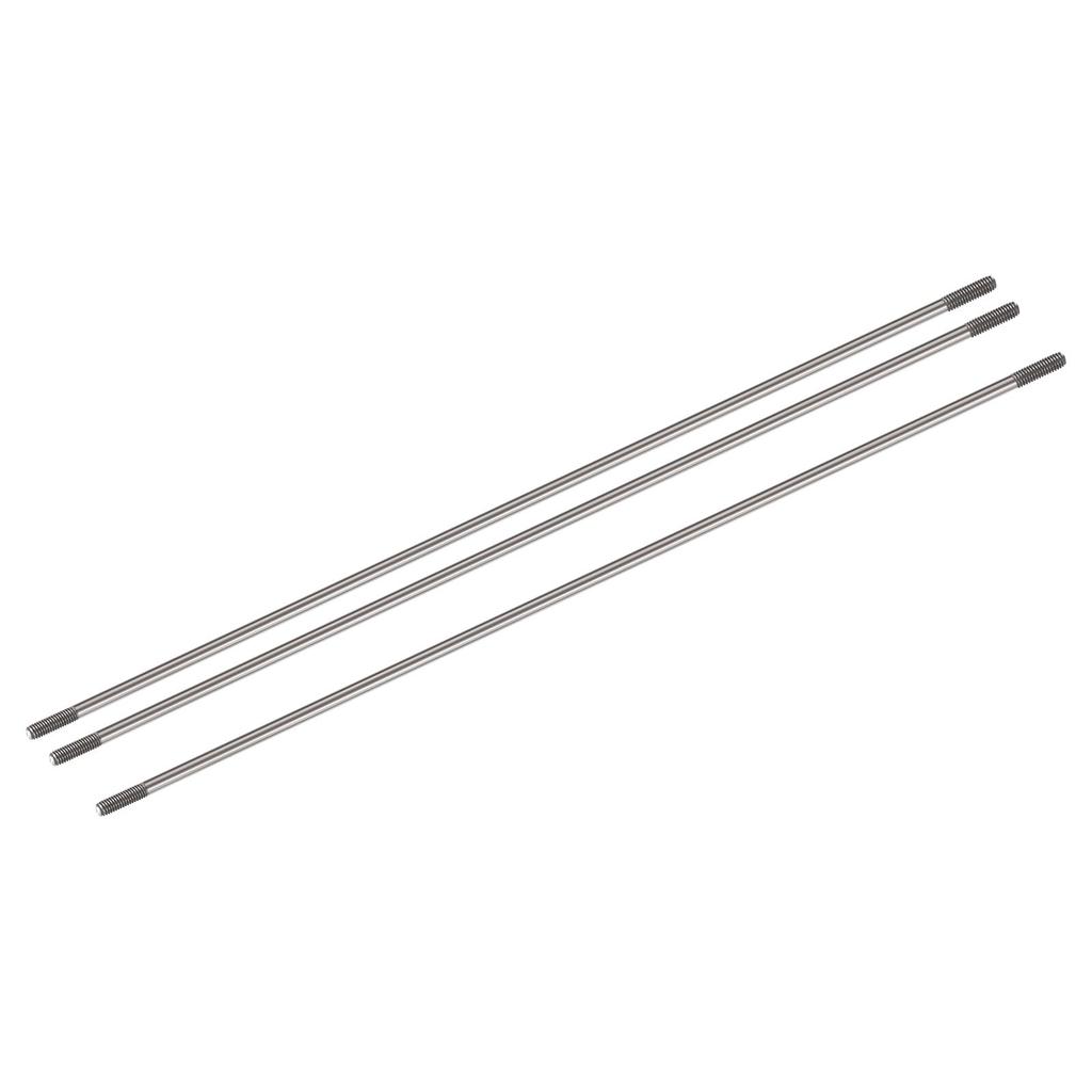 uxcell Push Rod Connectors, Double-Ended Threaded Rods, 304 Stainless Steel, M3x200mm, for DIY RC Car, Boat, Vehicle, Airplane, Helicopter Models &