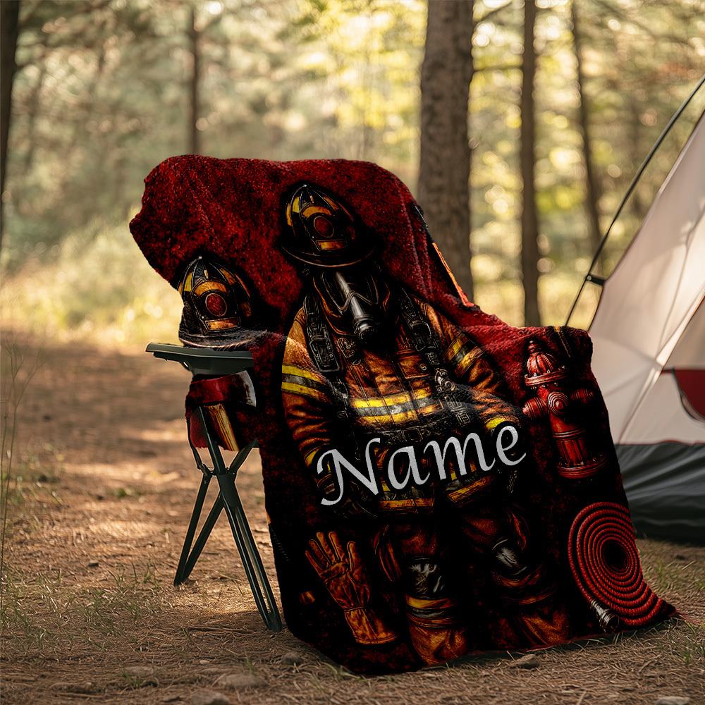 Outdoor Customize Blanket Firefighter Theme Comfortable Soft Lightweight Allseason Multipurpose Blanket For Travel Camping Picnics Sofa Office Bed