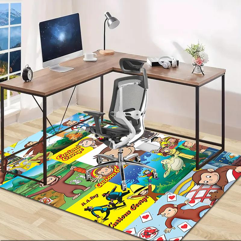 1pc Curious George (9) Design Area Rug - Non-Slip, Soft & Cozy Floor Mat for Living Room, Bedroom, Office - Indoor/Outdoor Decorative Carpet