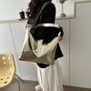Glossy Tote Bag Women Shiny Solid Color Shoulder Bag High Capacity Faux Leather Handbag for Date Street Party Shopping