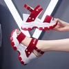 Damen Keilabsatzschuhe für Damen Rote Sport Damen Keilsandalen Absatz 2026 Neuer Sommer Klobige Hohe Absätze Sandalias Mujer