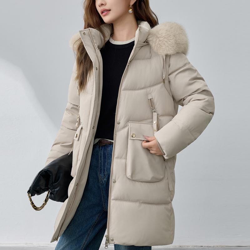 Sleeves Detachable Fashion Woman Long Parkas Winter Coats Hooded Faux Fur Collar Thick Warm Outerwears Women's Jackets