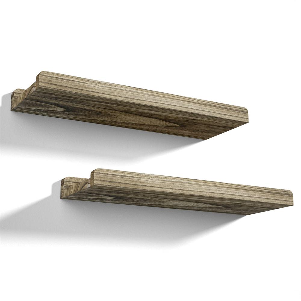 Set di 2 Mensole Moderne Fluttuanti da Parete Mensole per Libri per Cameretta in Legno Rustico Mensola Cornice per Foto per Soggiorno Cucina