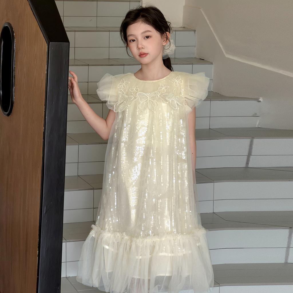 Girls' Summer 2026 New Style Children's Stylish Korean Edition Mesh Princess Dress Girls' Summer Dress