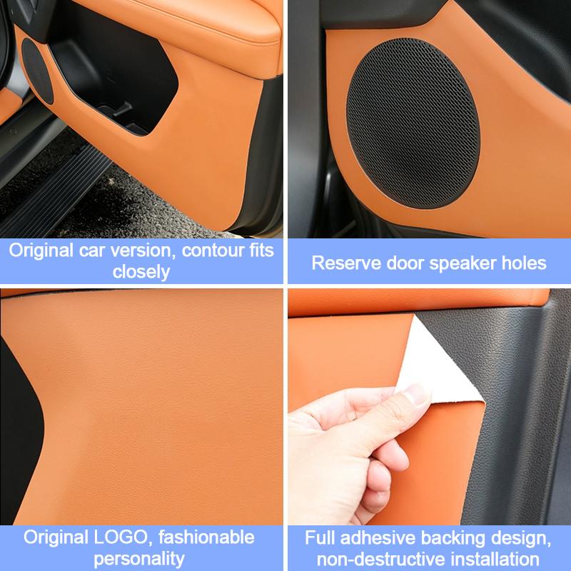 4Pcs For Haval H9 2024 2025 Car Door Leather Anti Kick Interior Side Dustproof Edge Film Pad Protector Sticker Accessories