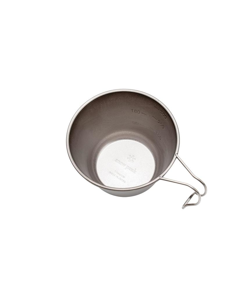 Snow Peak Caneca Sierra de Titânio Profunda com Tampa Leve de Aço Inoxidável, Perfeita para Atividades ao Ar Livre, E-314R, Aço, Medição, Churrasco, Acampamento,