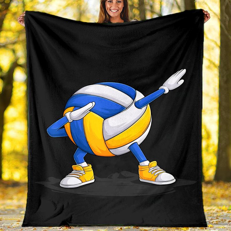 Volleyball Theme Printed Blanket - Perfect for Couch, Bed, Travel & Outdoor Use | Machine Washable, Cozy & Durable.