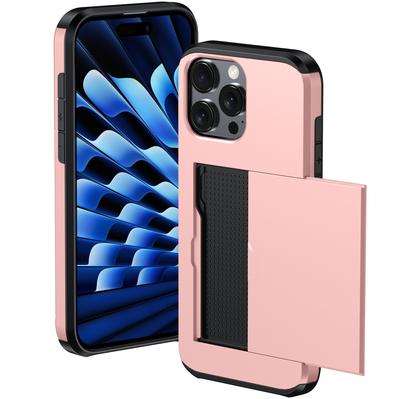 For iPhone 16 Pro Case Hidden Card Holder TPU+PC Phone Cover