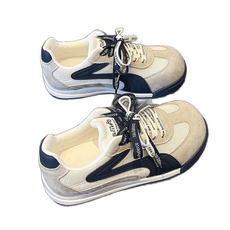 Women's Color Block Lace-up Sneakers - 2025 Autumn Casual Flats for Students