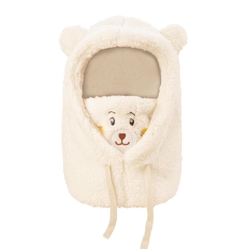 Winter fashion bear four-piece set cute thickened warm cold autumn and winter scarf one-piece trend popular hat woman